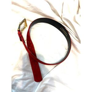 Express Red Genuine Leather Suede Medium Belt